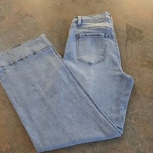 Curve Appeal Light Blue Wide Leg Jeans Size 27 X 30